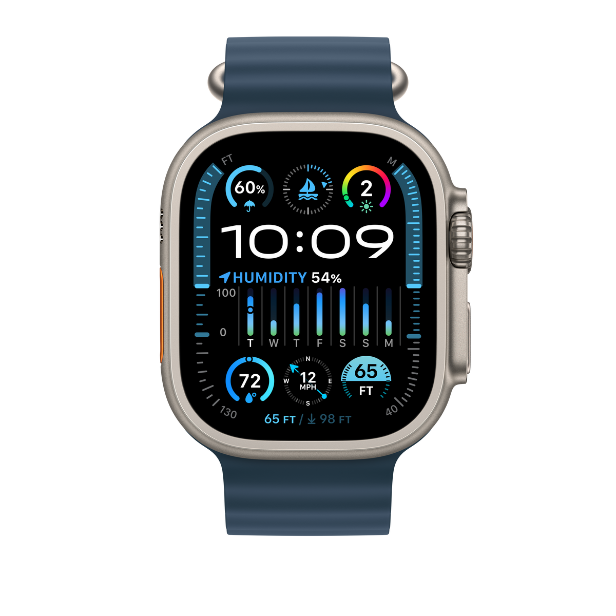 Apple Watch 44/45/49 mm modré prodloužení Oceánského řemínku - bonami.click