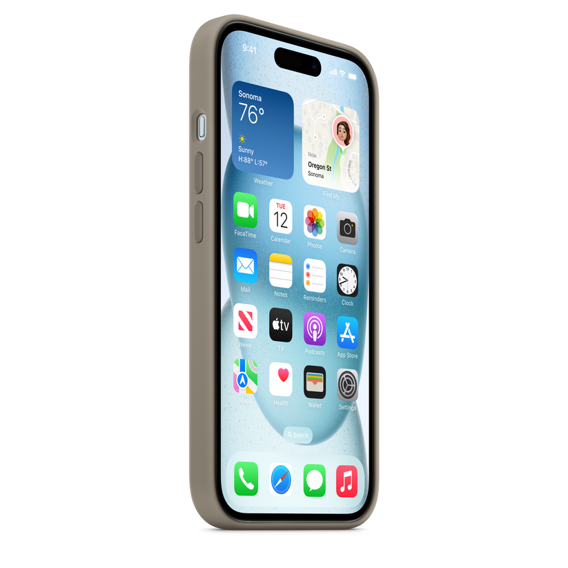 Apple silikonový kryt s MagSafe na iPhone 15 – jílově šedá - bonami.click