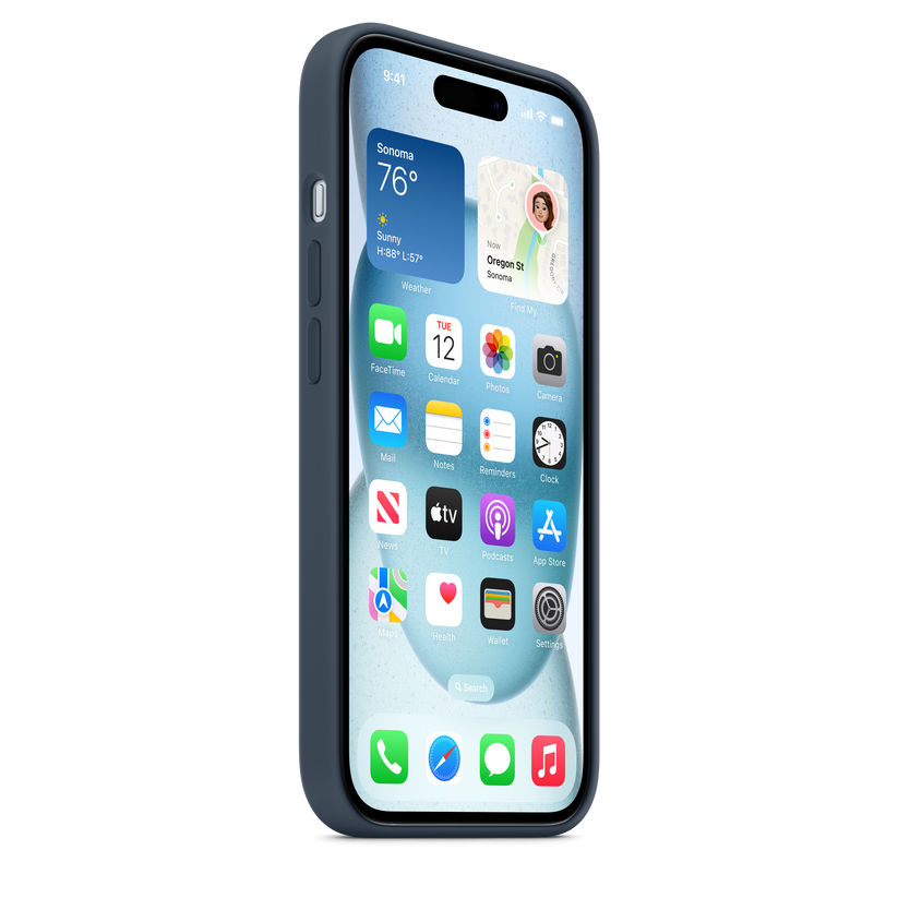 Apple silikonový kryt s MagSafe na iPhone 15 – bouřkově modrý - bonami.click