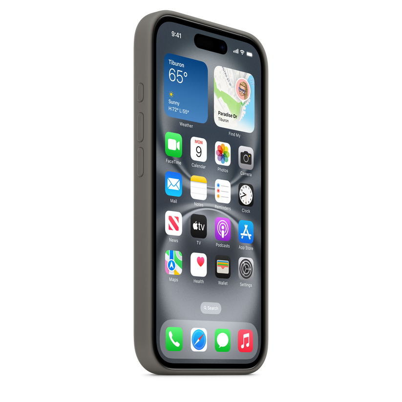 iPhone 16 Silicone Case with MagSafe - Stone Grey - bonami.click