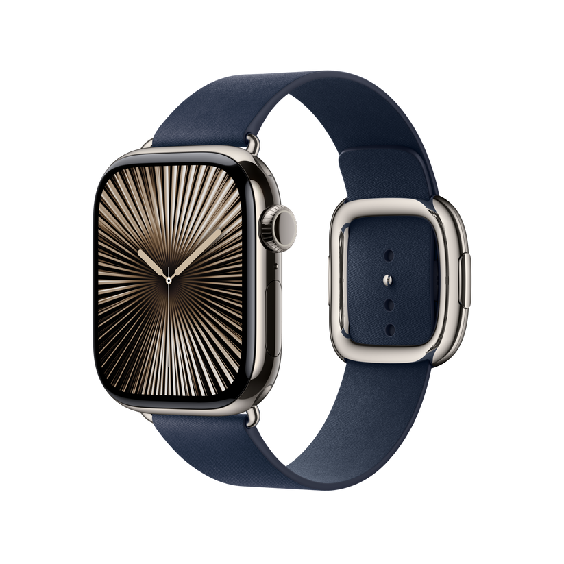 Apple Watch 38/40/41/42mm temně modrý řemínek s moderní přezkou – střední - bonami.click