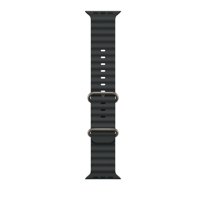 Apple Watch 44/45/46/49mm černý Oceánský řemínek – provedení z přírodního titanu - bonami.click