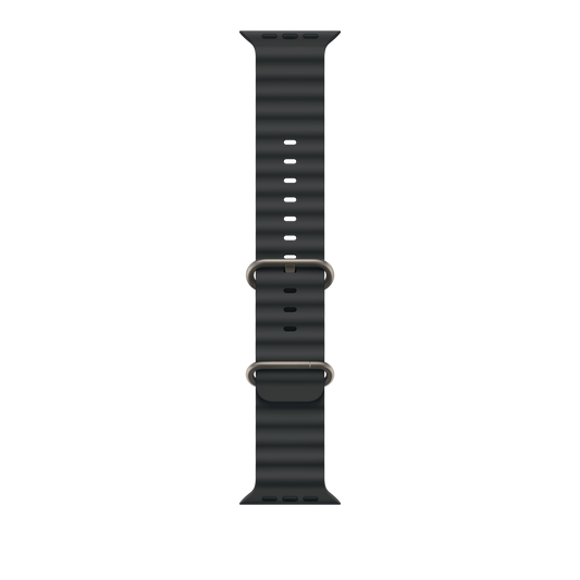 Apple Watch 44/45/46/49mm černý Oceánský řemínek – provedení z přírodního titanu - bonami.click