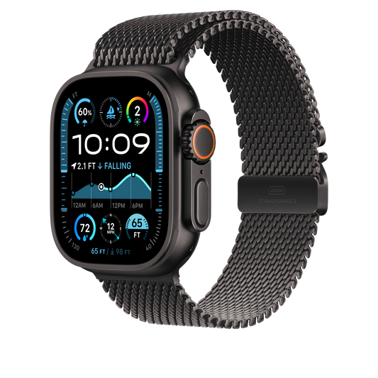 Apple Watch 44/45/46/49mm milánský tah z černého titanu – střední - bonami.click