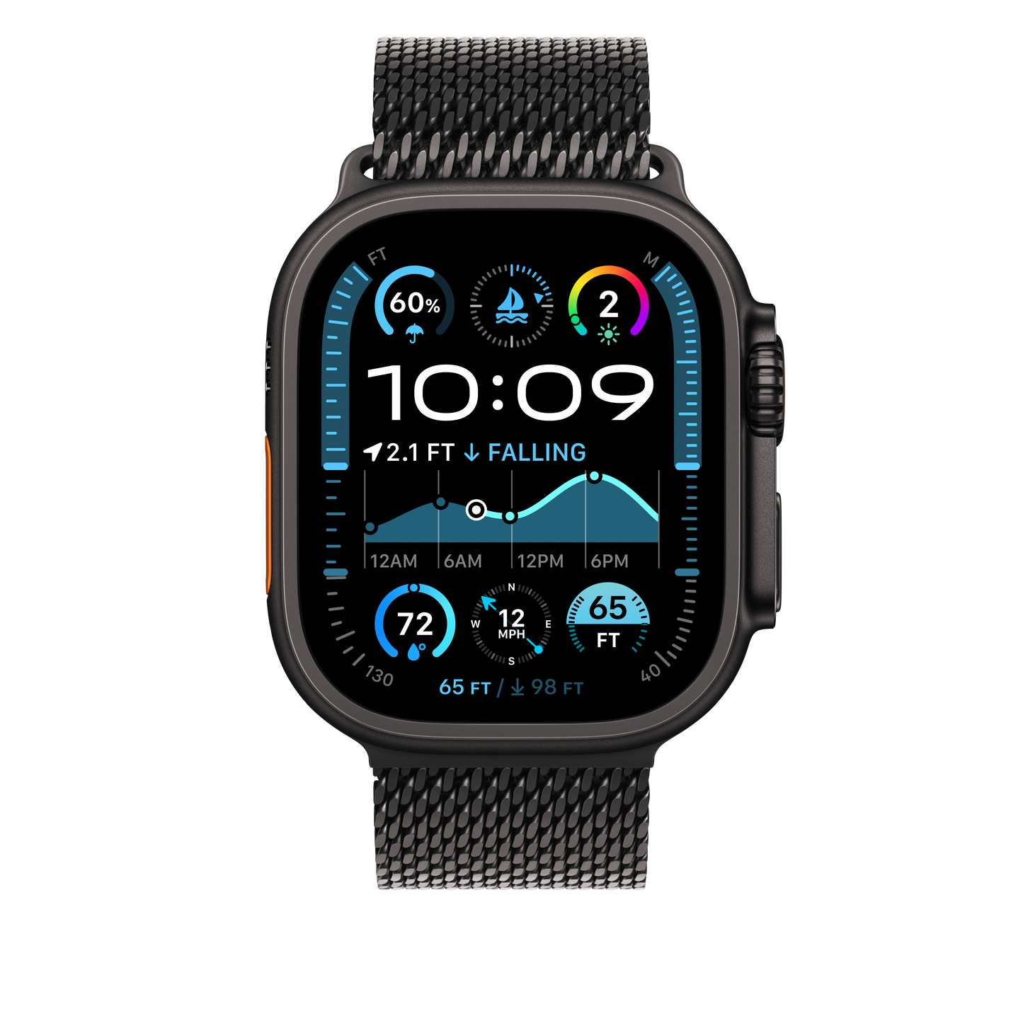 Apple Watch 44/45/46/49mm milánský tah z černého titanu – střední - bonami.click
