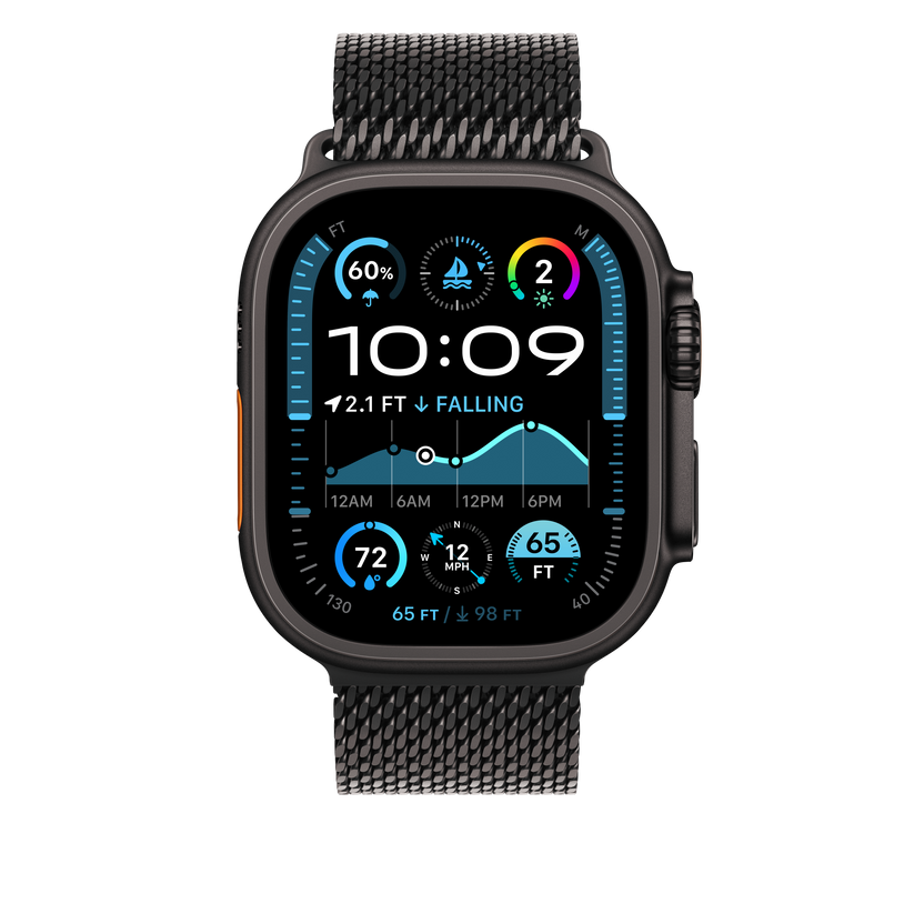 Apple Watch 44/45/46/49mm milánský tah z černého titanu – střední - bonami.click