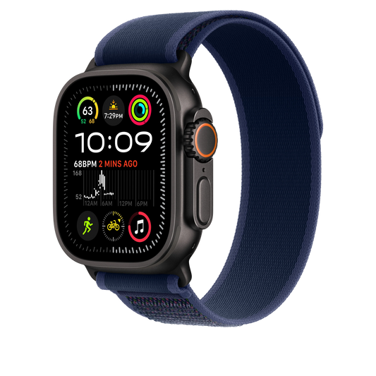 Apple Watch 44/45/46/49mm modrý Trailový tah - M/L – provedení z černého titanu - bonami.click