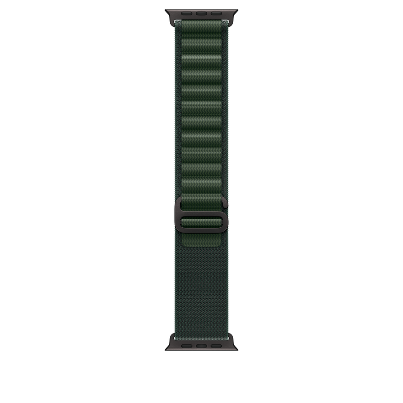 Apple Watch 44/45/46/49mm tmavě zelený Alpský tah – malý – provedení z černého titanu - bonami.click