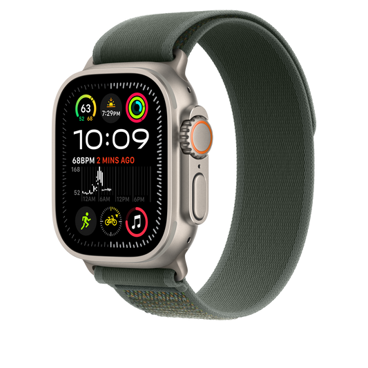 Apple Watch 44/45/46/49mm zelený Trailový tah – M/L – provedení z přírodního titanu - bonami.click