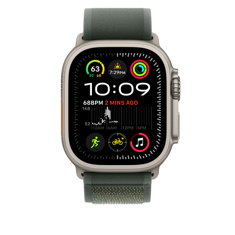 Apple Watch 44/45/46/49mm zelený Trailový tah – M/L – provedení z přírodního titanu - bonami.click