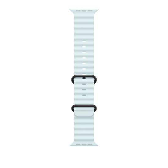 Apple Watch 44/45/46/49mm ledově modrý Oceánský řemínek – provedení z černého titanu - bonami.click