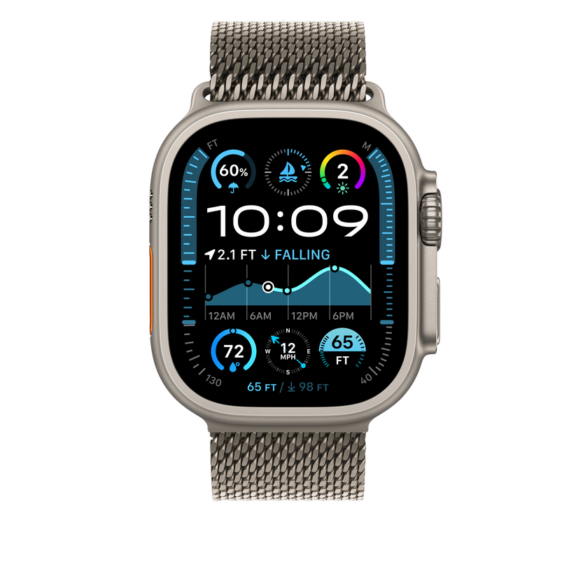 Apple Watch 44/45/46/49mm milánský tah z přírodního titanu – velký - bonami.click