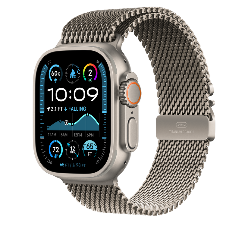 Apple Watch 44/45/46/49mm milánský tah z přírodního titanu – malý - bonami.click