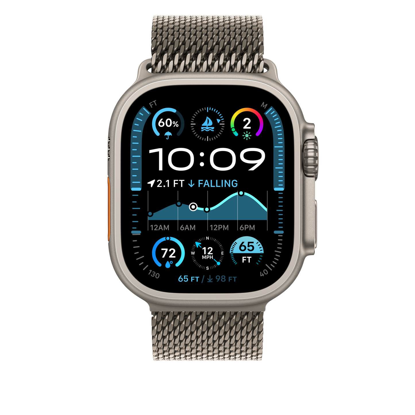 Apple Watch 44/45/46/49mm milánský tah z přírodního titanu – malý - bonami.click