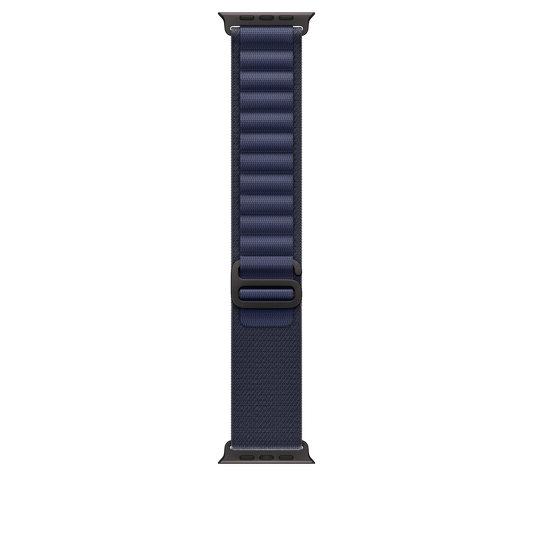 Apple Watch 44/45/46/49mm námořnicky modrý Alpský tah – velký – provedení z černého titanu - bonami.click