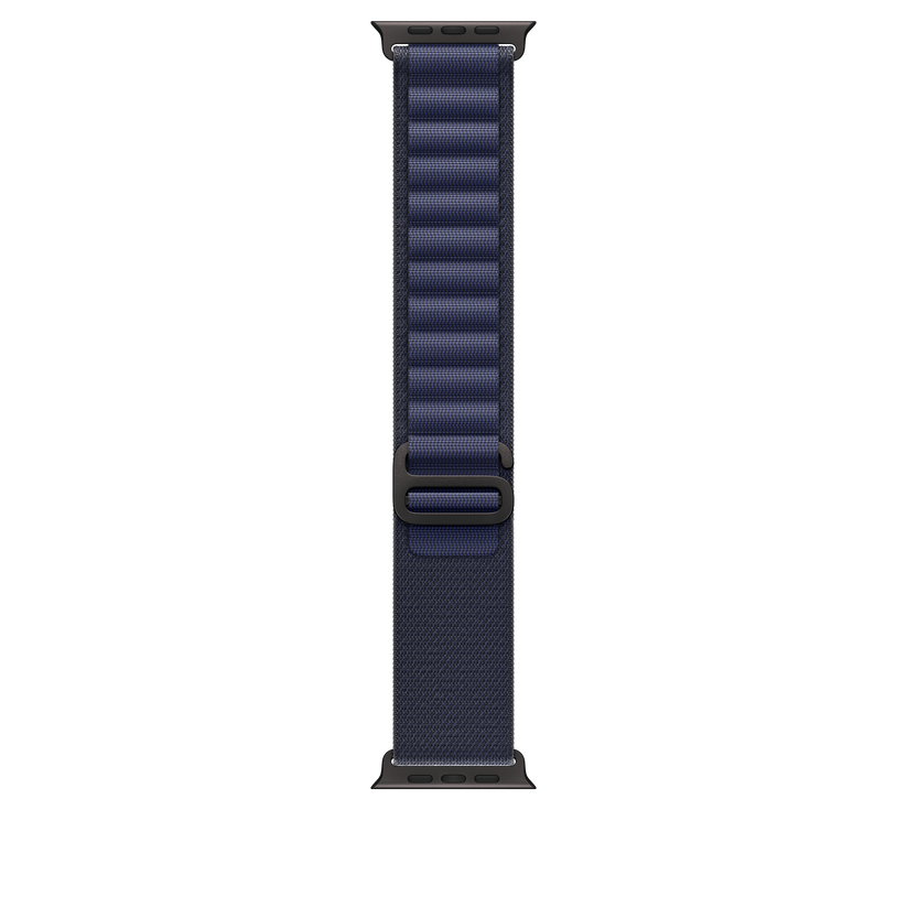 Apple Watch 44/45/46/49mm námořnicky modrý Alpský tah – malý – provedení z černého titanu - bonami.click