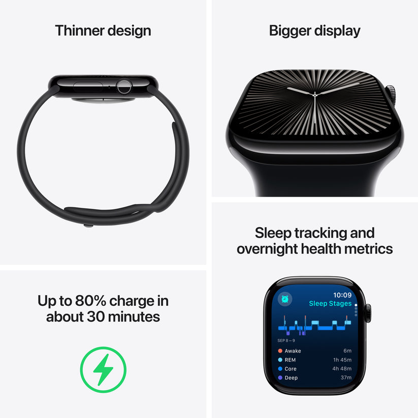 Apple Watch Series 11 GPS + Cellular 42mm růžově zlaté hliníkové pouzdro se světle ruměným sportovním řemínkem - S/M (otevřený) - bonami.click