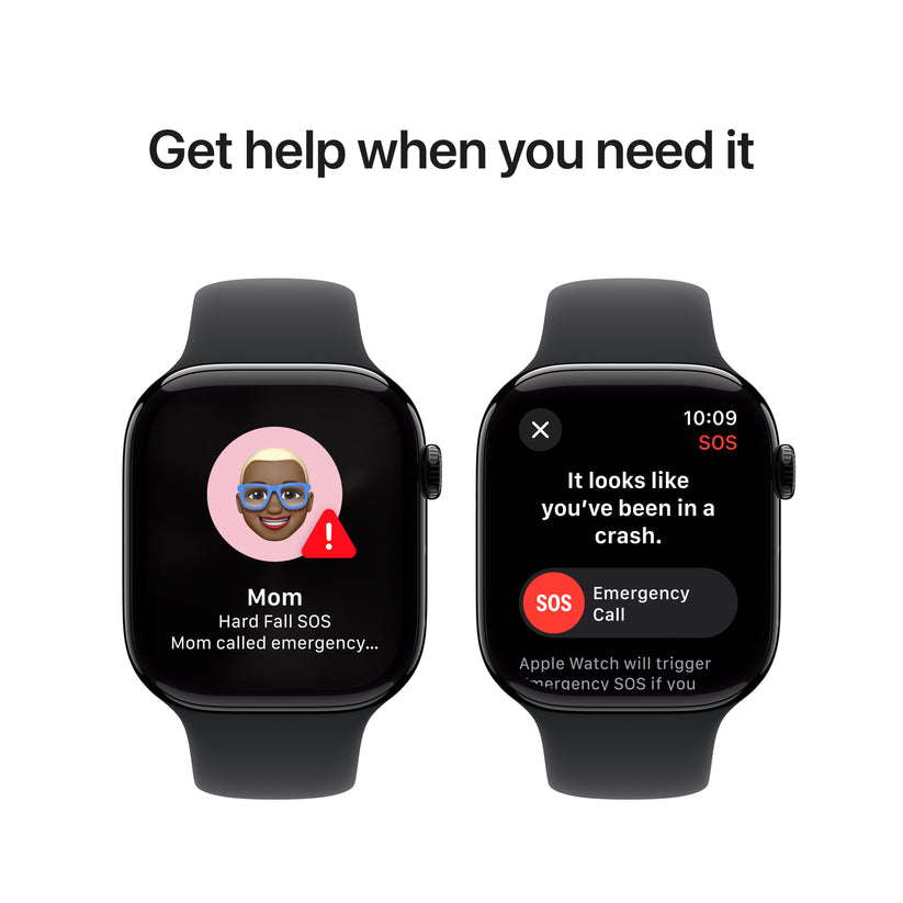 Apple Watch Series 10 GPS + Cellular 46mm klavírně černé hliníkové pouzdro s černým sportovním řemínkem - S/M (renovovaný) - bonami.click