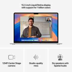 MacBook Air 15,3", Apple M4 10jádrové CPU, 10jádrové GPU, 16GB, 512GB SSD, CZ - stříbrný - bonami.click