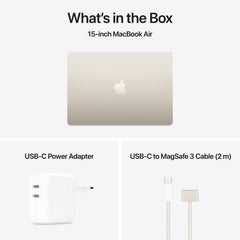 MacBook Air 15,3", Apple M4 10jádrové CPU, 10jádrové GPU, 24GB, 512GB SSD, CZ - hvězdně bílý - bonami.click