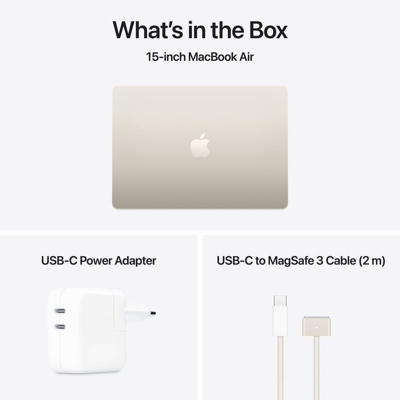 MacBook Air 15,3", Apple M4 10jádrové CPU, 10jádrové GPU, 24GB, 512GB SSD, CZ - hvězdně bílý - bonami.click