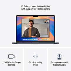 MacBook Air 13,6", Apple M4 10jádrové CPU, 8jádrové GPU, 16GB, 256GB SSD, CZ - temně inkoustový (otevřený) - bonami.click