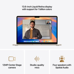 MacBook Air 13,6", Apple M4 10jádrové CPU, 8jádrové GPU, 16GB, 256GB SSD, CZ - hvězdně bílý - bonami.click