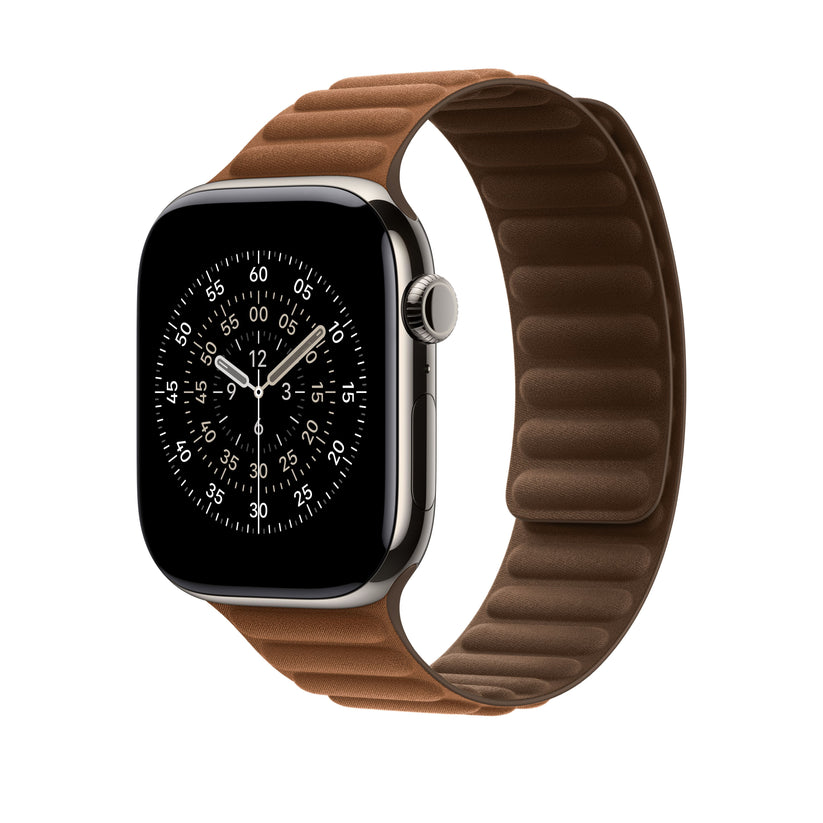 Řemínek pro Apple Watch 44/45/46/49 mm Apple karamelový magnetický tah - S/M - bonami.click