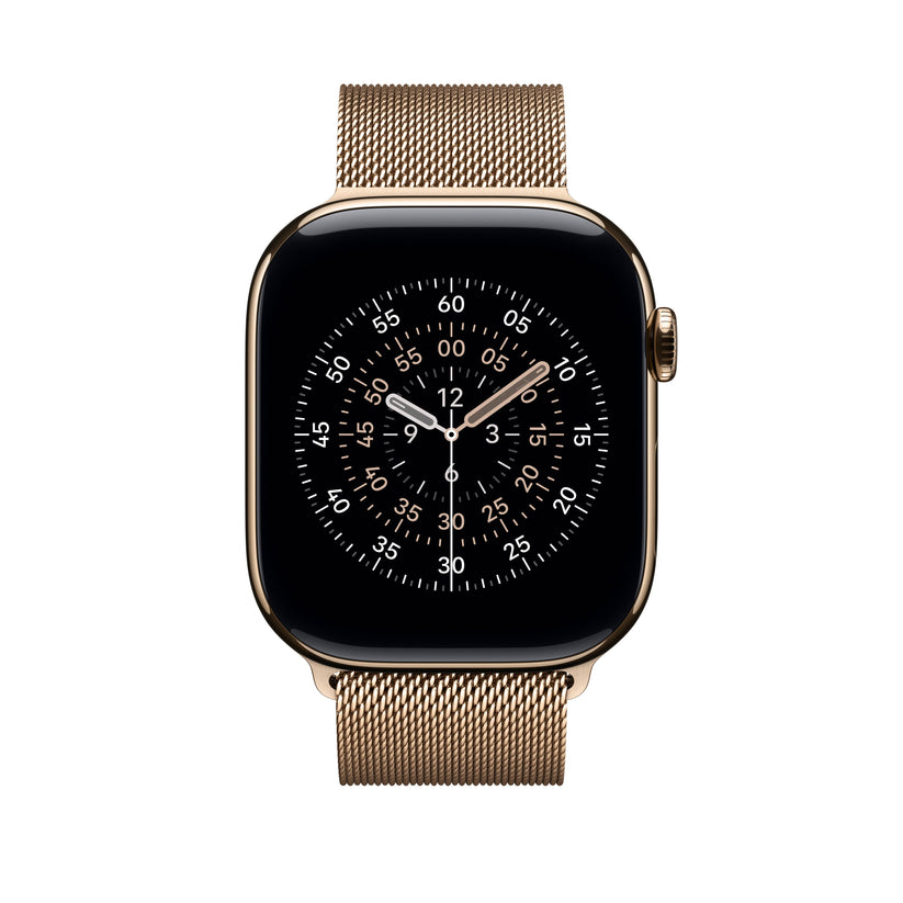 Řemínek pro Apple Watch 44/45/46/49 mm Apple zlatý milánský tah - S/M - bonami.click