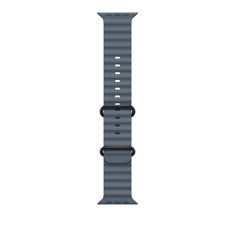 Řemínek pro Apple Watch 44/45/46/49 mm Apple ocelově modrý Oceánský - provedení z černého titanu - bonami.click
