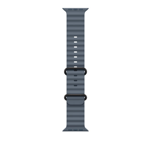 Řemínek pro Apple Watch 44/45/46/49 mm Apple ocelově modrý Oceánský - provedení z černého titanu - bonami.click