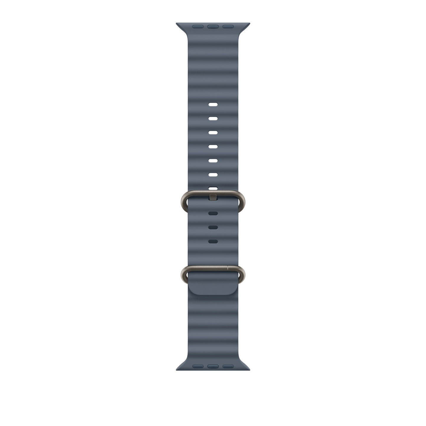 Řemínek pro Apple Watch 44/45/46/49 mm Apple ocelově modrý Oceánský - provedení z přírodního titanu - bonami.click