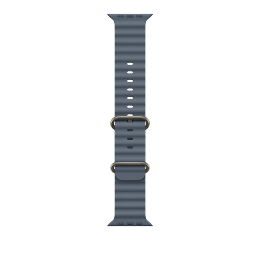 Řemínek pro Apple Watch 44/45/46/49 mm Apple ocelově modrý Oceánský - provedení z přírodního titanu - bonami.click