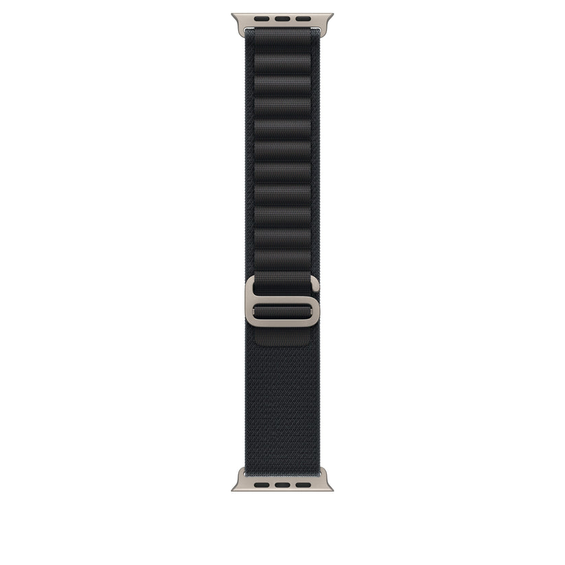 Řemínek pro Apple Watch 44/45/46/49 mm Apple černý Alpský tah - velký - provedení z přírodního titanu - bonami.click