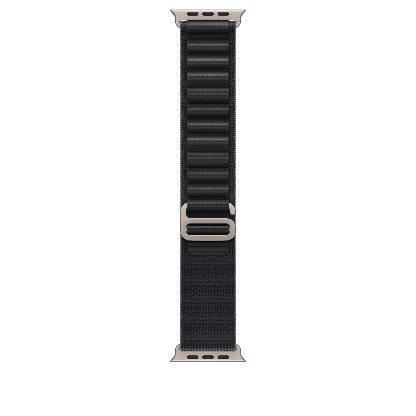 Řemínek pro Apple Watch 44/45/46/49 mm Apple černý Alpský tah - střední - provedení z přírodního titanu - bonami.click