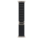 Řemínek pro Apple Watch 44/45/46/49 mm Apple černý Alpský tah - střední - provedení z přírodního titanu - bonami.click