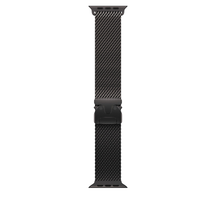 Řemínek pro Apple Watch 44/45/46/49 mm Apple milánský tah z černého titanu - střední - bonami.click