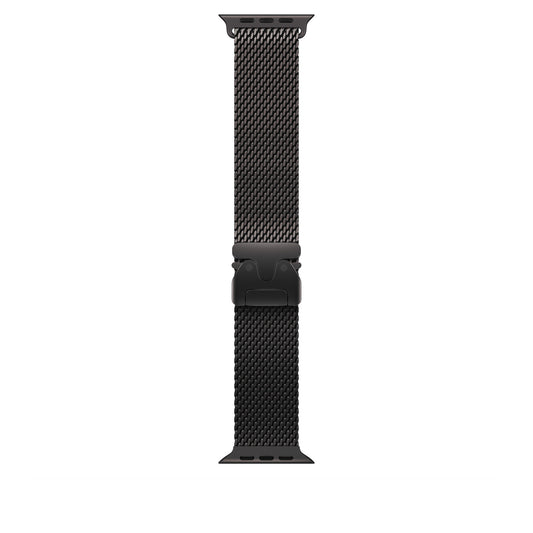 Řemínek pro Apple Watch 44/45/46/49 mm Apple milánský tah z černého titanu - střední - bonami.click