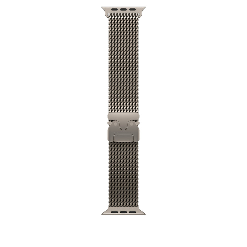 Řemínek pro Apple Watch 44/45/46/49 mm Apple milánský tah z přírodního titanu - střední - bonami.click
