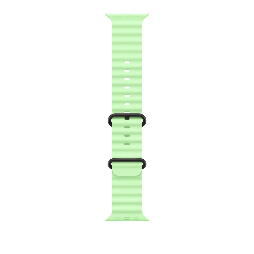 Řemínek pro Apple Watch 44/45/46/49 mm Apple neonově zelený Oceánský - provedení z černého titanu - bonami.click