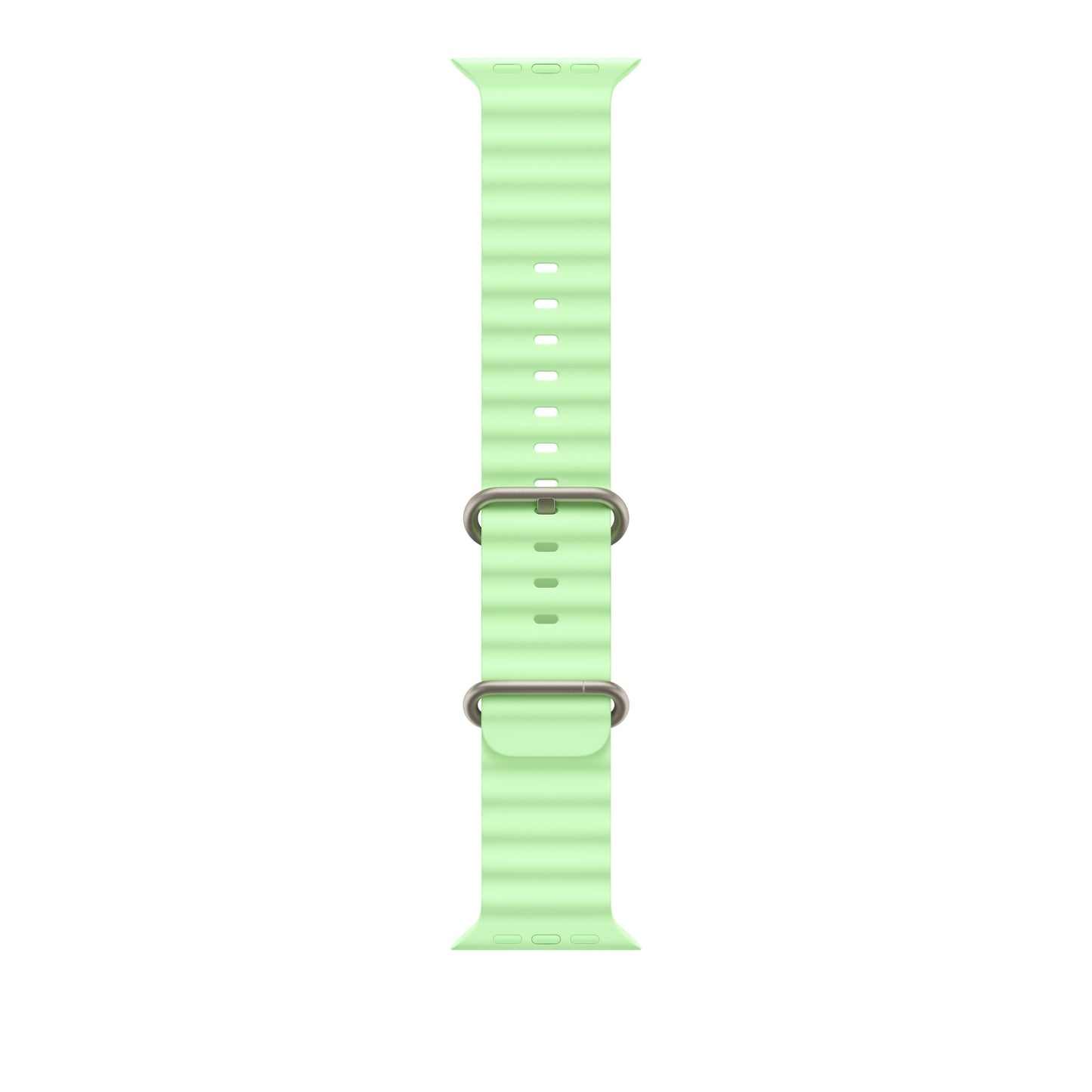Řemínek pro Apple Watch 44/45/46/49 mm Apple neonově zelený Oceánský - provedení z přírodního titanu - bonami.click