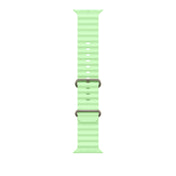 Řemínek pro Apple Watch 44/45/46/49 mm Apple neonově zelený Oceánský - provedení z přírodního titanu - bonami.click
