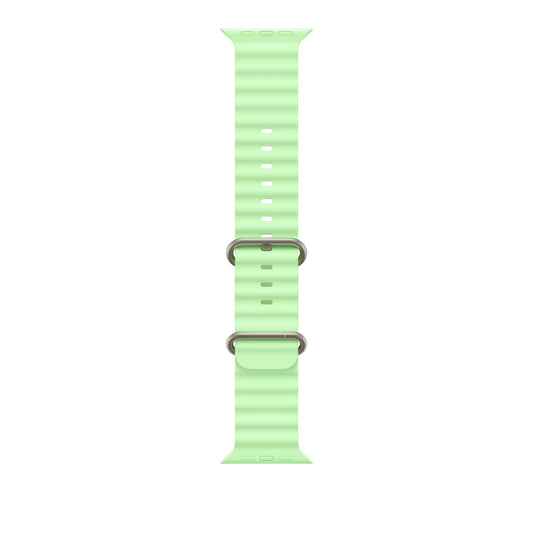 Řemínek pro Apple Watch 44/45/46/49 mm Apple neonově zelený Oceánský - provedení z přírodního titanu - bonami.click