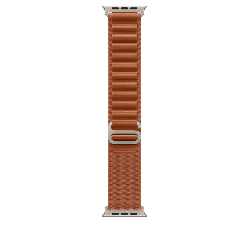 Řemínek pro Apple Watch 44/45/46/49 mm Apple terakotový Alpský tah - malý - provedení z přírodního titanu - bonami.click