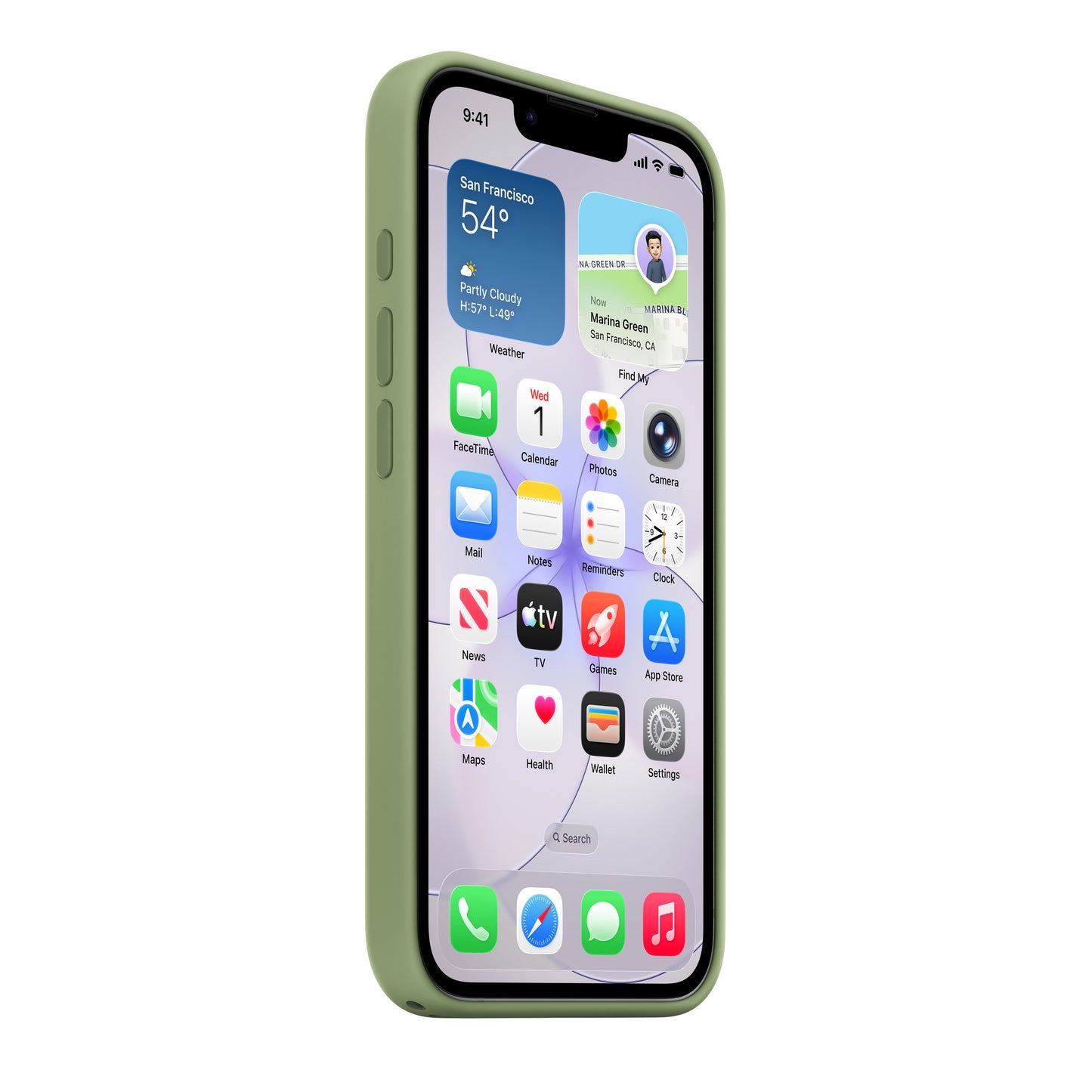 Silikonový kryt s MagSafe na iPhone 17e – světle mechový - bonami.click