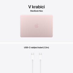 MacBook Neo 13", Apple A18 Pro čip, 6jádrové CPU, 5jádrové GPU, 8 GB, 256GB SSD - ruměný (otevřený) - bonami.click