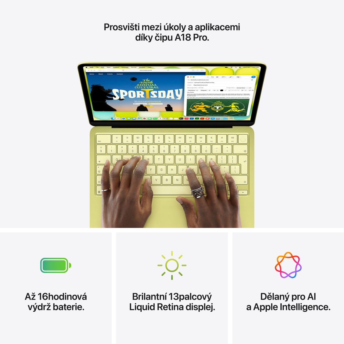 MacBook Neo 13", Apple A18 Pro čip, 6jádrové CPU, 5jádrové GPU, 8 GB, 512GB SSD, Touch ID - ruměný (otevřený) - bonami.click