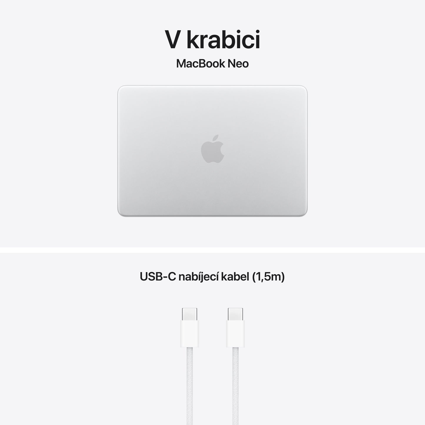 MacBook Neo 13", Apple A18 Pro čip, 6jádrové CPU, 5jádrové GPU, 8 GB, 512GB SSD, Touch ID – stříbrný (otevřený) - bonami.click