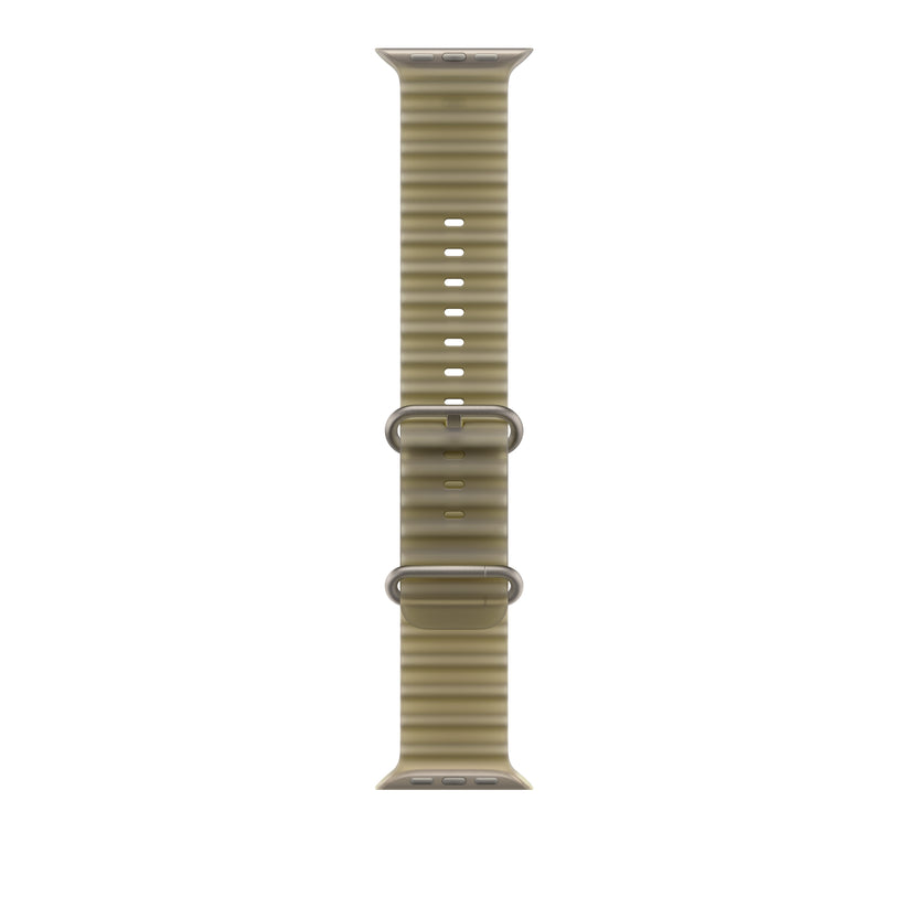49mm průsvitně chaluhový řemínek – provedení z přírodního titanu - bonami.click