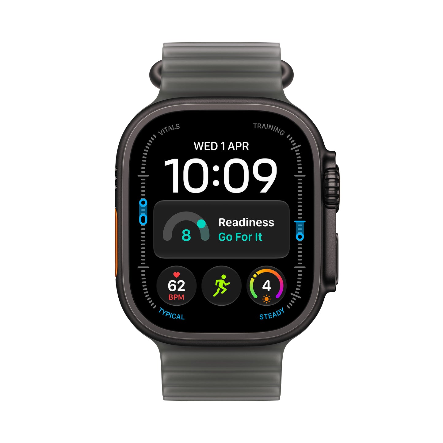 Apple Watch Ultra 4 • GPS + Cellular • 49mm pouzdro z černého titanu • Průsvitně černý Oceánský řemínek - bonami.click